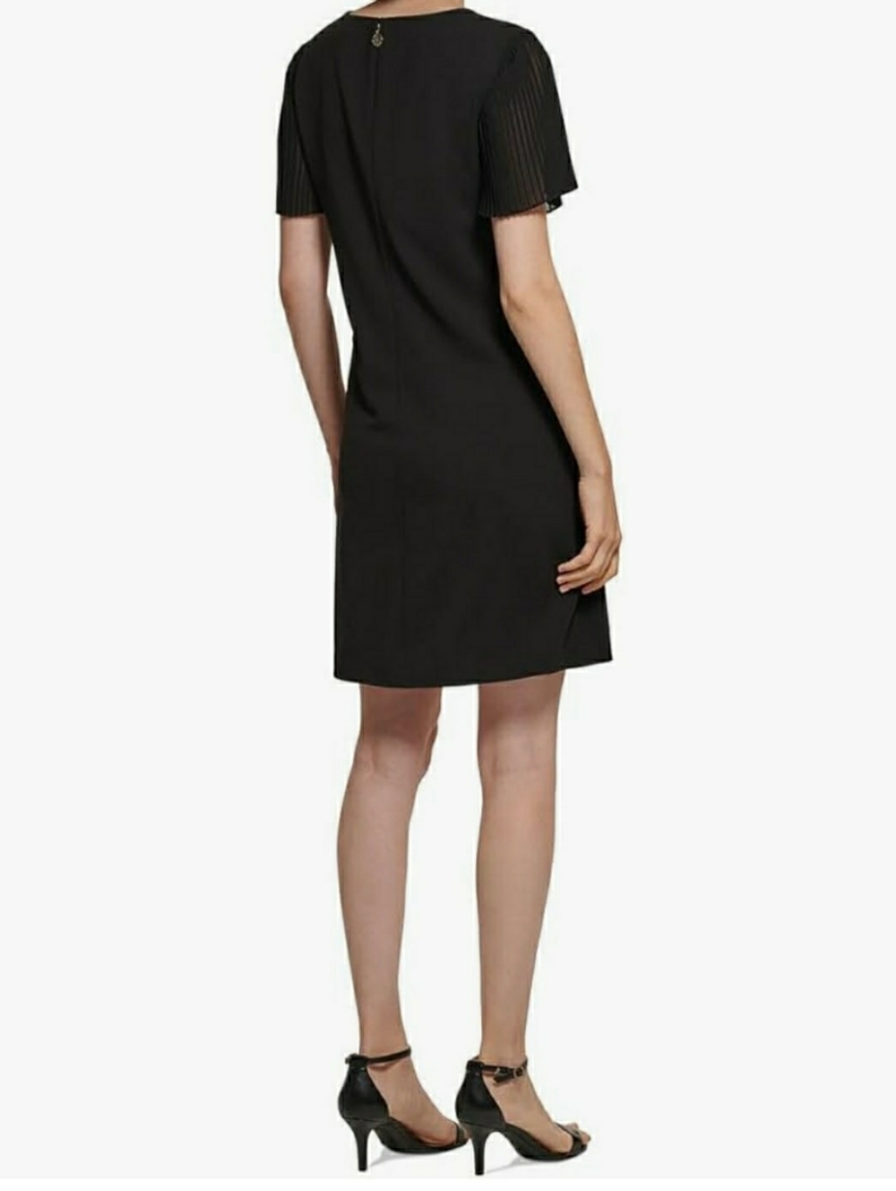 Tommy Hilfiger Black Pleated Sleeve Cocktail Dress - Picture 5 of 10